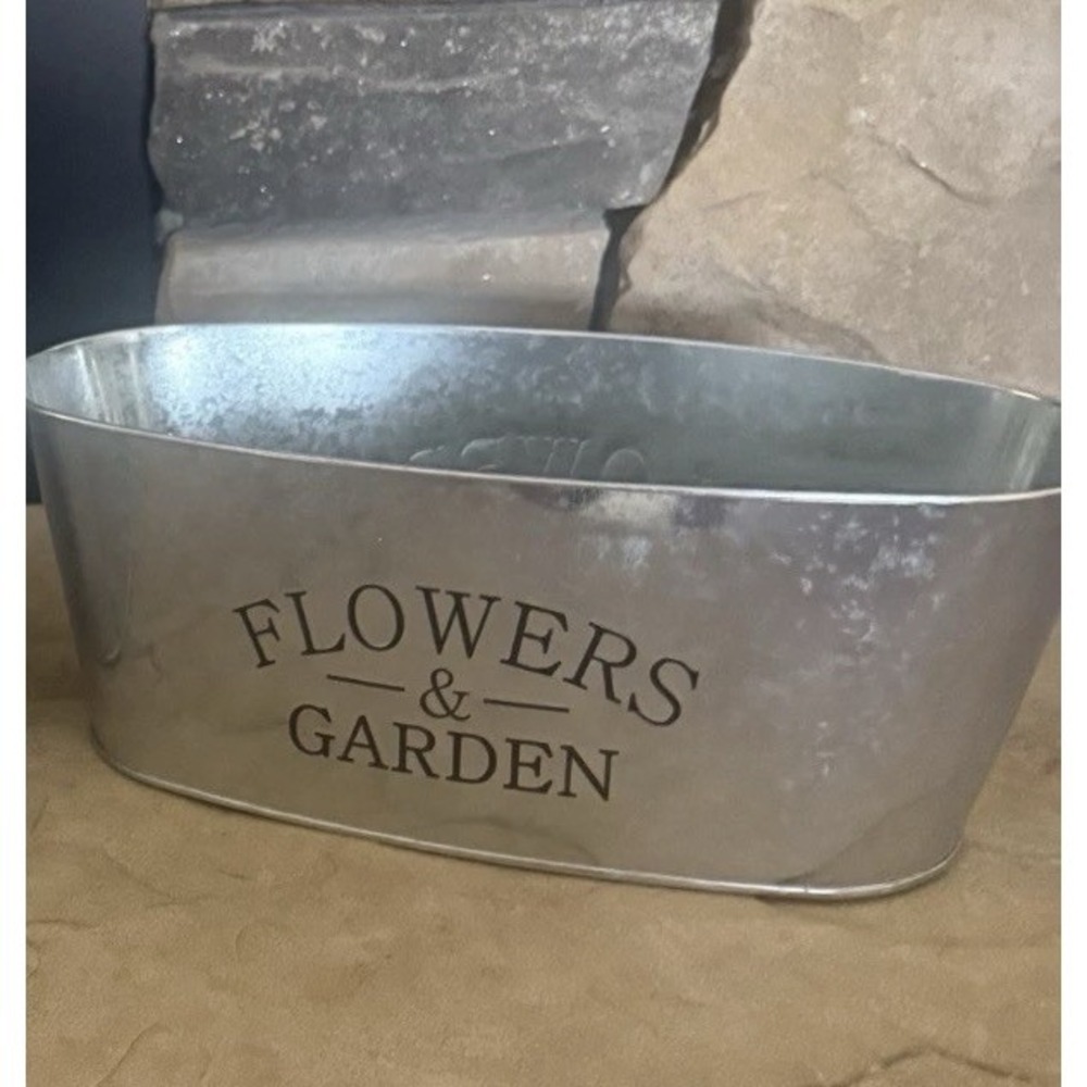 Primary: Flowers Galvanized Planter Rustic Metal Planter New For Plants Or Decor